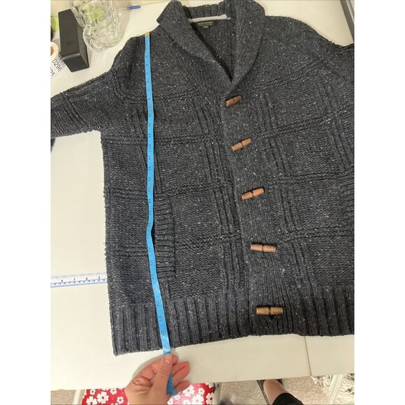 Banana Republic Grey Heavy Cotton V-Neck Cardigan Men's Size L - Picture 11 of 11